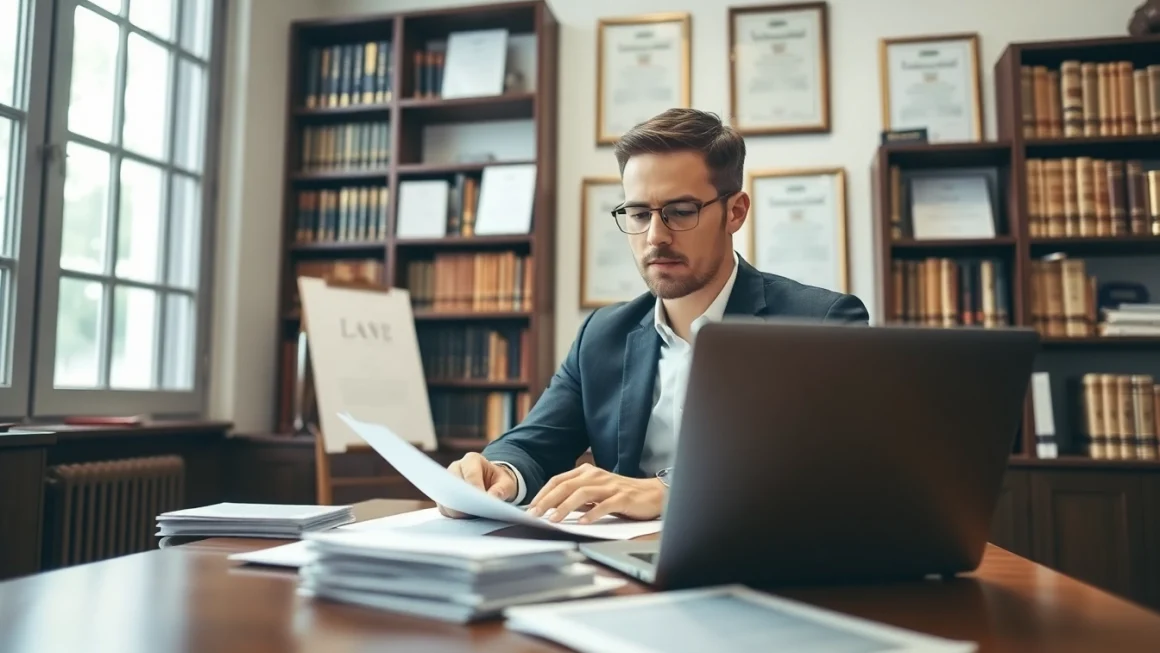 Traducteur juré professionnel traduisant des documents juridiques dans un cadre académique.