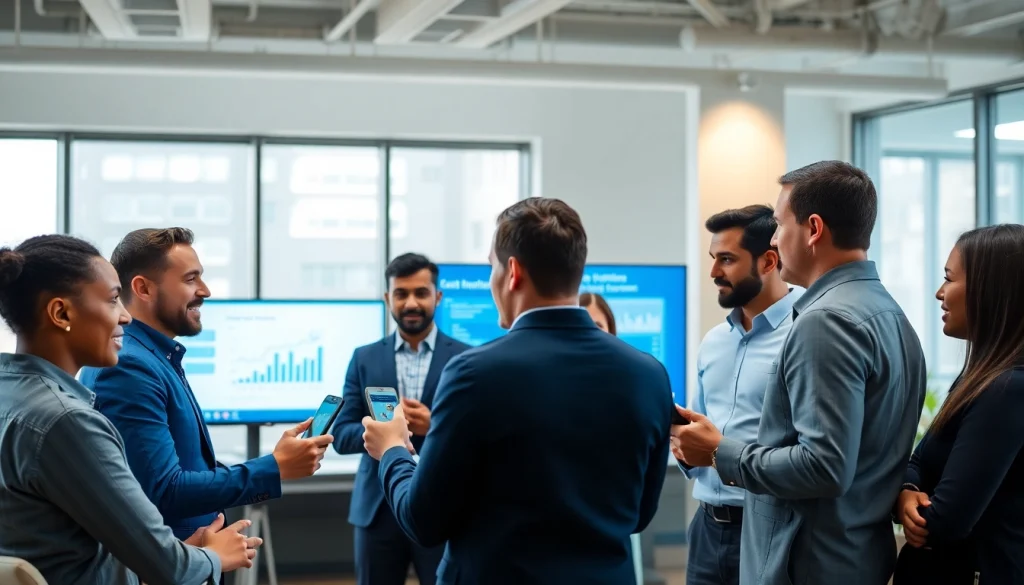 Processus de vérification du numéro de téléphone mis en valeur dans un environnement de bureau moderne avec des professionnels impliqués.