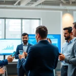 Processus de vérification du numéro de téléphone mis en valeur dans un environnement de bureau moderne avec des professionnels impliqués.