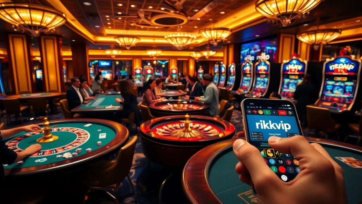 Experience thrilling gameplay at rikvip casino with vibrant gaming tables and exciting slot machines.