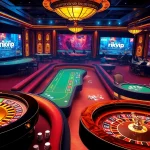 rikvip players enjoying a thrilling casino atmosphere with roulette and poker.