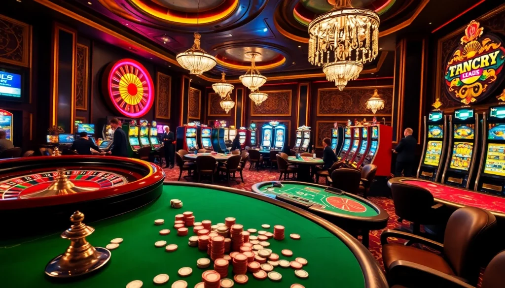 Engaging atmosphere of a casino français crypto showcasing vibrant games and excitement.