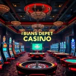 Experience thrilling gaming at a bonus sans depot casino francais, featuring vibrant slot machines and roulette tables.