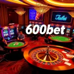 Experimenta la emoción de 600bet, con coloridos juegos de casino y jugadores entusiasmados.