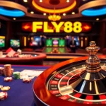 Engaging casino atmosphere showcasing registration for đăng ký FLY88 with vibrant gaming elements.