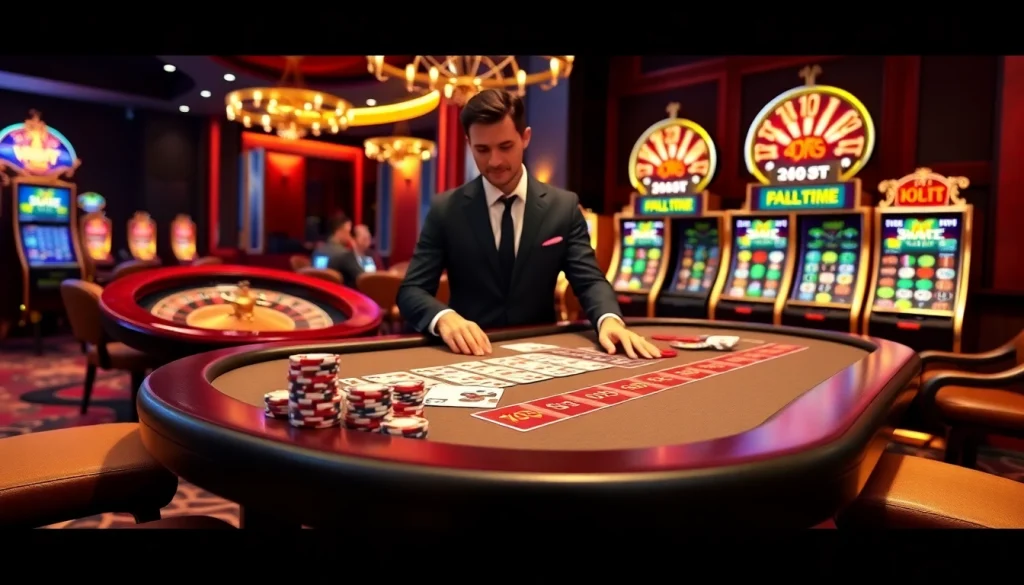 Experience the excitement of 28bet with luxurious casino visuals featuring poker games and roulette.
